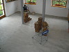 Masivní dřevěná podlaha Kantovka Merbau průmyslová mozaika – olejovano – rodinný dům (Před pokládkou)